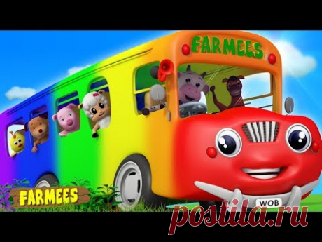 Wheels On The Bus Songs For Childrens 3D Color Bus For Kids by Farmees S02E198