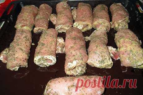 Мясные рулетики с базиликом |