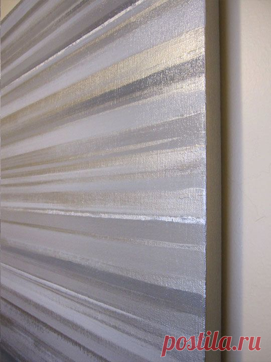 (1) Silver and Gray Modern Abstract Painting