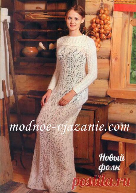 Длинное белое платье