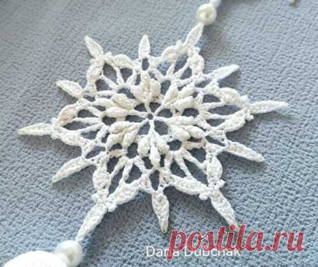 Снежинка СХЕМА - Snowflake FREE PATTERN - Daria Dubchak - Дарья Дубчак | Boosty