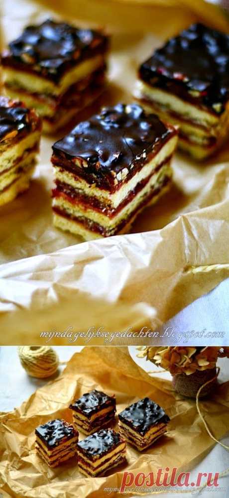 mijn dagelijkse gedachten: Chocolate Cherry and Caramel Bars / Шоколадно-Вишнево-Карамельные Пирожные