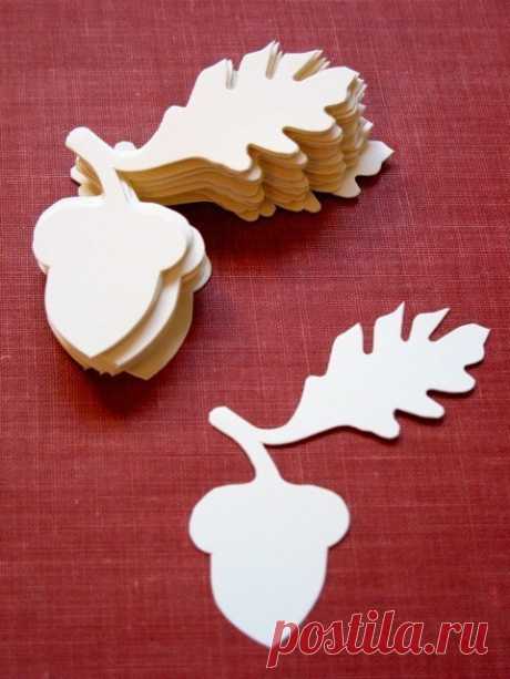 30 Diecut Paper Acorn Silhouettes от OpenDrawer на Etsy