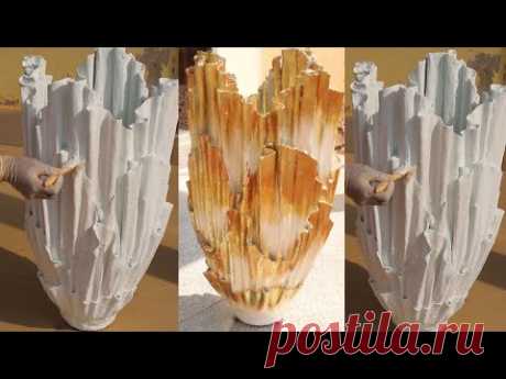 Cement craft ideas/ Cement pot with cloth