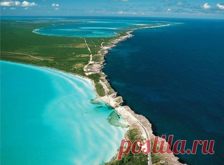 Остров Эльютера (Багамские острова) - место, где встречаются Карибское море и Атлантический океан.