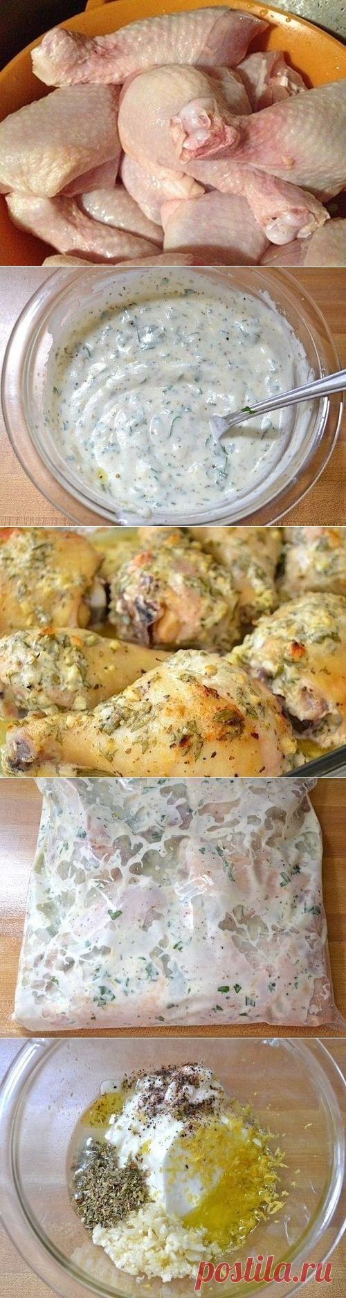 Куриные голени в сметанном маринаде