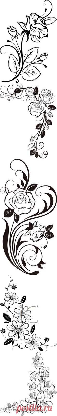 Rose Vine *vector* | stencil / schabloner | Rose, Rose Stencil and Vines