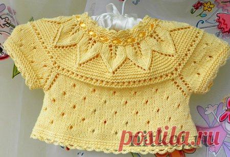 Детский жакетик-болеро с красивой кокеткой » Ниткой - вязаные вещи для вашего дома, вязание крючком, вязание спицами, схемы вязания