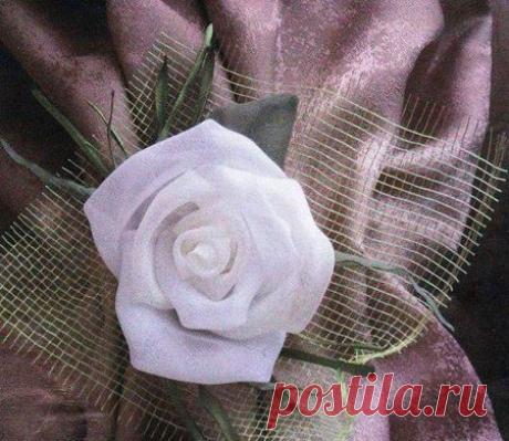 Роза из шифона своими руками. МК.