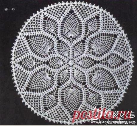 4 ажурные салфетки.