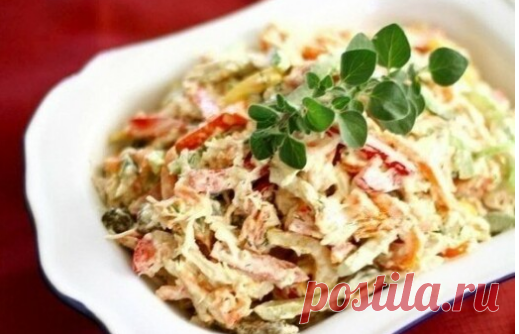 Салат с курицей и грибами
(пальчики оближете!)