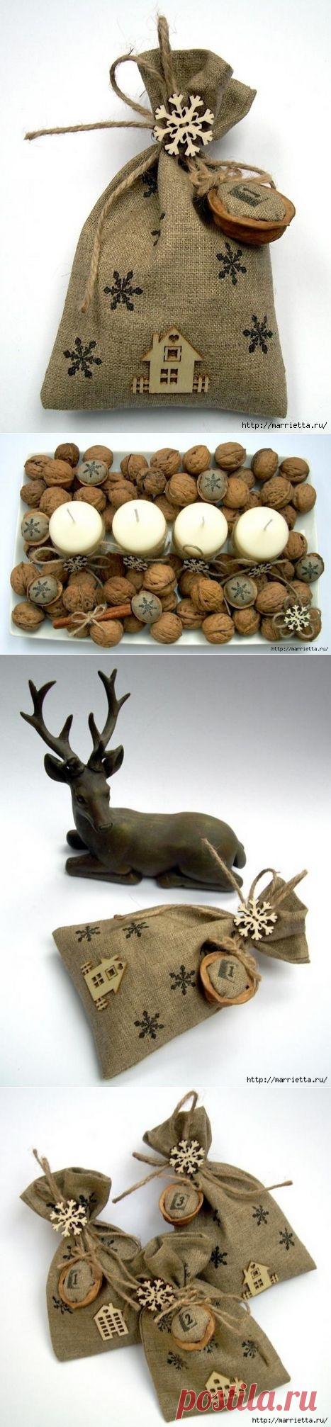 Новогодние идеи из мешковины и грецких орехов! (мастер-классы) - Новый год - Женский Мир