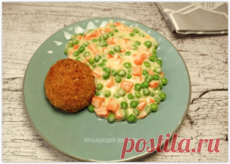 Показываю как из моркови и зелёного горошка приготовить быстрый и вкусный гарнир