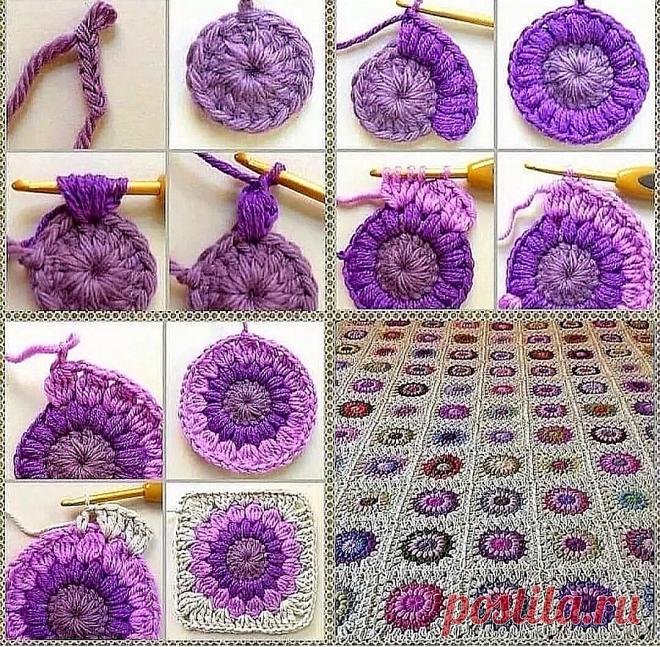 Шикарная подборка полезных и интересных мотивов крючком: их соединение пошагово и со схемами | Рукоделие в жизнь | Дзен