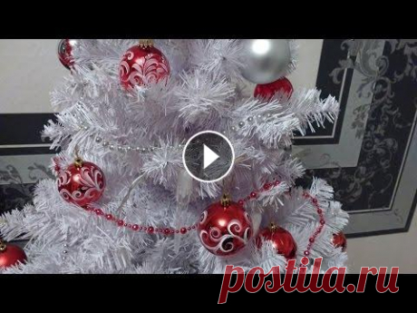 Декоративная роспись ёлочных шаров №1 Декоративная роспись ёлочных шаров №1. Белая краска , акрил, кисть №2. Хохлома практические советы. Уроки письма. Мастер классы . Drawings and paintin...