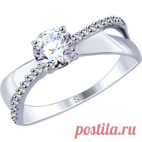 Кольцо с 19 фианитами из серебра, классика (1+18 камней, серебро 925 пробы)- купить в Москве за 1 750 рублей в интернет-магазине Nebo.ru, арт. 101364