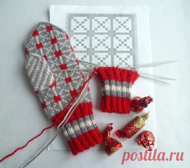 Красивые варежки спицами