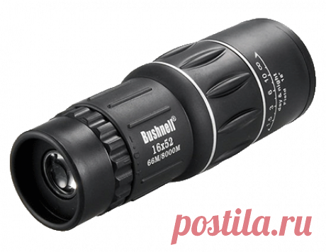 Cверхмощный компактный легкий монокуляр Bushnell для наблюдения на рыбалке, на охоте и на природе, 16-ти кратное увеличение, стеклянные линзы, влагозащищенный и противоударный корпус.