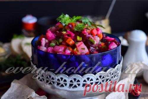 Винегрет с квашеной капустой и запеченными овощами: рецепт с фото