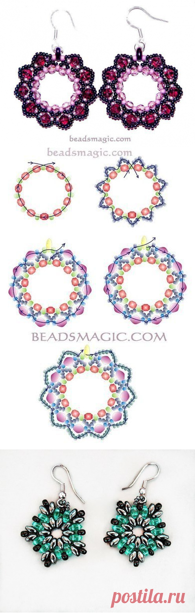 Серёжки из бисера со схемами — Сделай сам, идеи для творчества - DIY Ideas