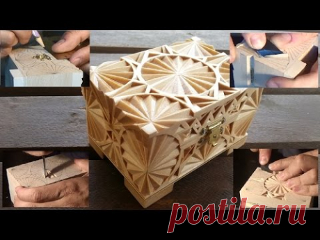 Геометрическая резьба по дереву. Шкатулка 2.