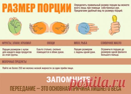 Как определить порцию еды без весов...