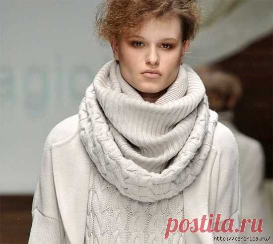 Как связать шарф снуд спицами + подборка узоров для их вязания