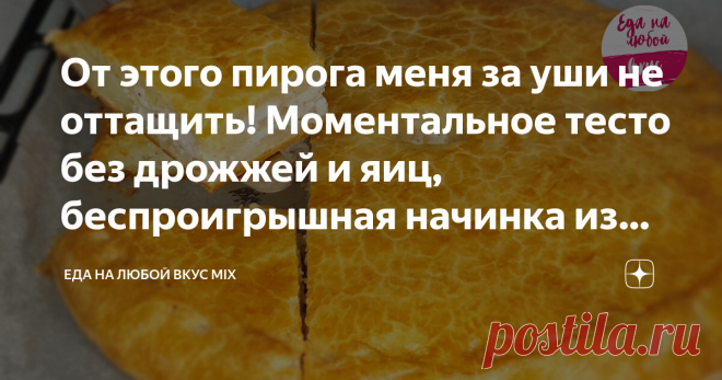 От этого пирога меня за уши не оттащить! Моментальное тесто без дрожжей и яиц, беспроигрышная начинка из курицы с картофелем.