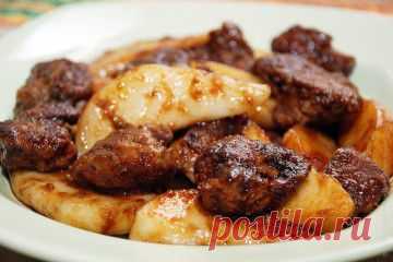 Куриная печень с грушей — оригинальный вкусный теплый салат Рецепт Сергея Джуренко