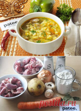 Немецкий суп с куриными потрошками и клецками - рецепт с фотографиями