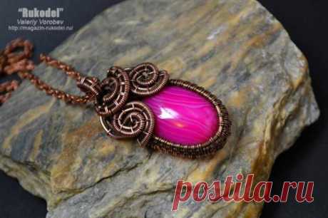Кулон Wire Wrapping. Украшения из проволоки своими руками.