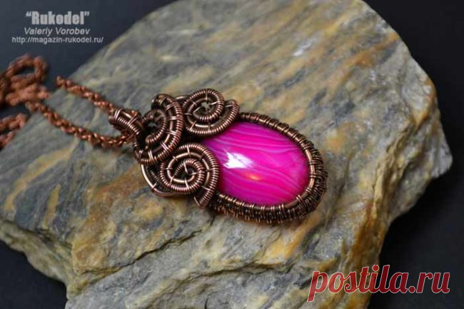 Кулон Wire Wrapping. Украшения из проволоки своими руками.