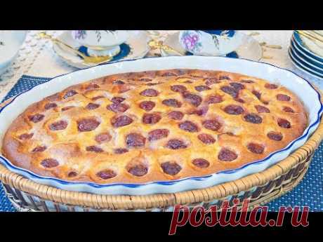 НАЛИВНОЙ ПИРОГ С ВИШНЕЙ, очень вкусный рецепт творожного теста!