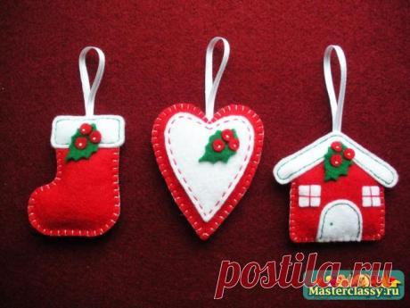 Рождественские поделки из фетра своими руками. Мастер класс с пошаговыми фото