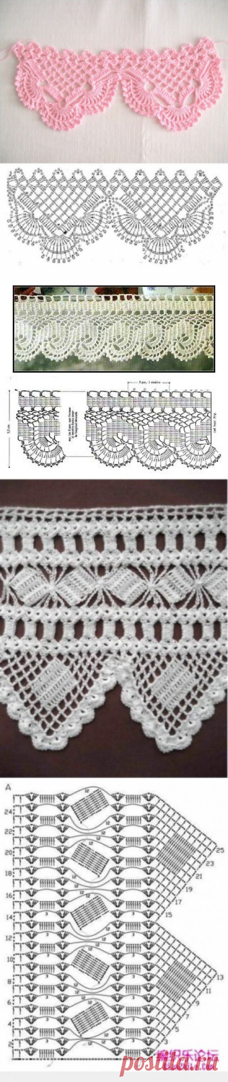Красивая кружевная кайма, связанная крючком — Рукоделие
