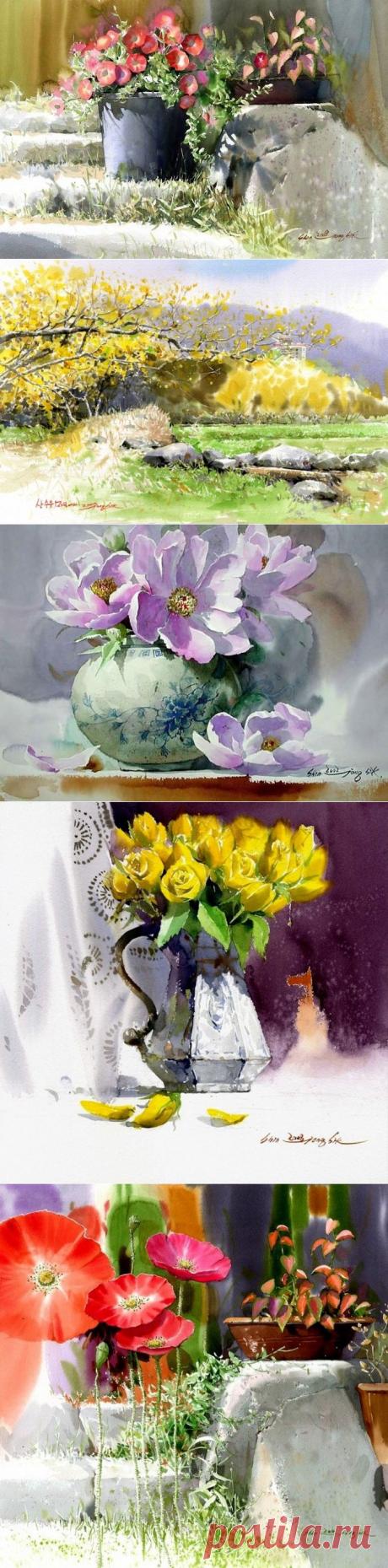 (+1) тема - Современные художники. Акварелист Шин Чен Сик (Shin Jong Sik) . | Искусство