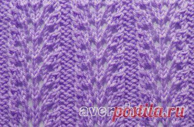 узор спицами 562 &laquo;Простой ажурный узор 2&raquo; | каталог вязаных спицами узоров
