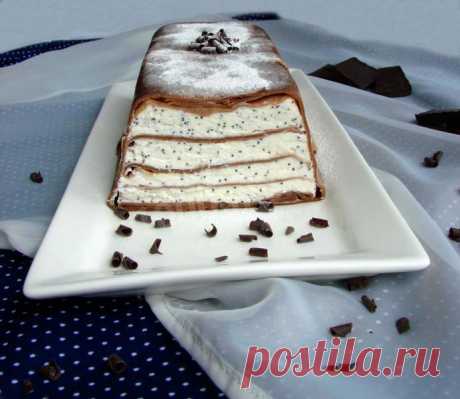 Блинный творожный торт из шоколадных блинов рецепт с фото пошагово - 1000.menu