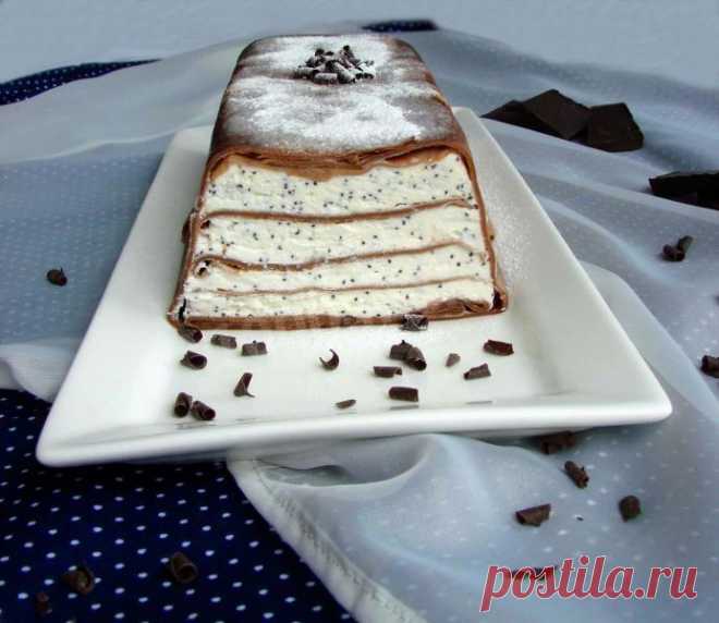 Блинный творожный торт из шоколадных блинов рецепт с фото пошагово - 1000.menu