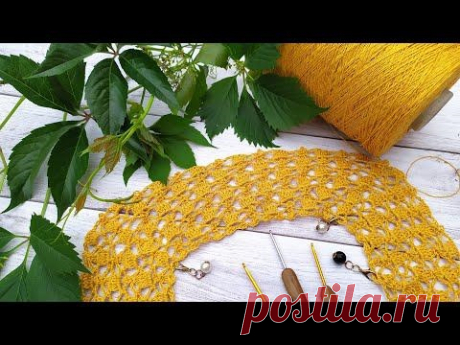Платье крючком из желтого льна. Часть 3. Подрезы.