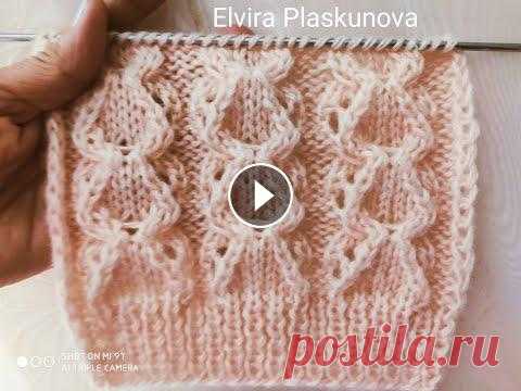 Ажурный узор для свитера, кофты и шапки. Вязание спицами. Не сложный, но очень красивый узор спицами. Подойдет как для весенней шапки, так и для свитера, кофты и детских изделий. Подробный мастер класс для на...