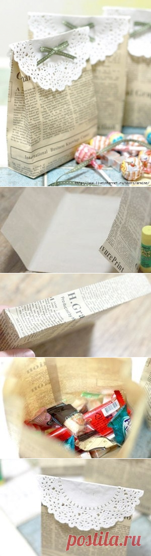 МК Подарочная упаковка из газеты и салфеток