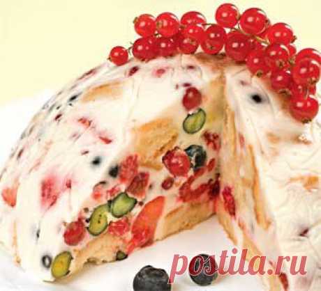 Торт с ягодами в сметанном желе, . Пошаговый рецепт с фото на Gastronom.ru