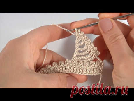 Схема вязания короны крючком / 3 кромки крючком + 3 схемы / сложные строчки / кромка крючком