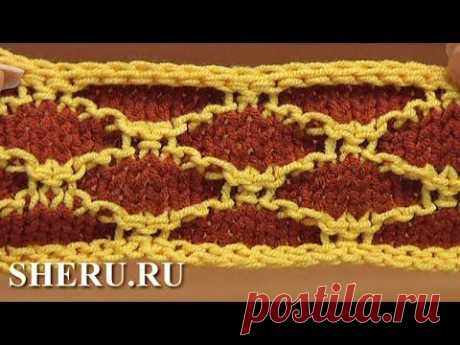 Knitting Jacquard Stitch Pattern Урок 23 Жаккардовый узор спицами