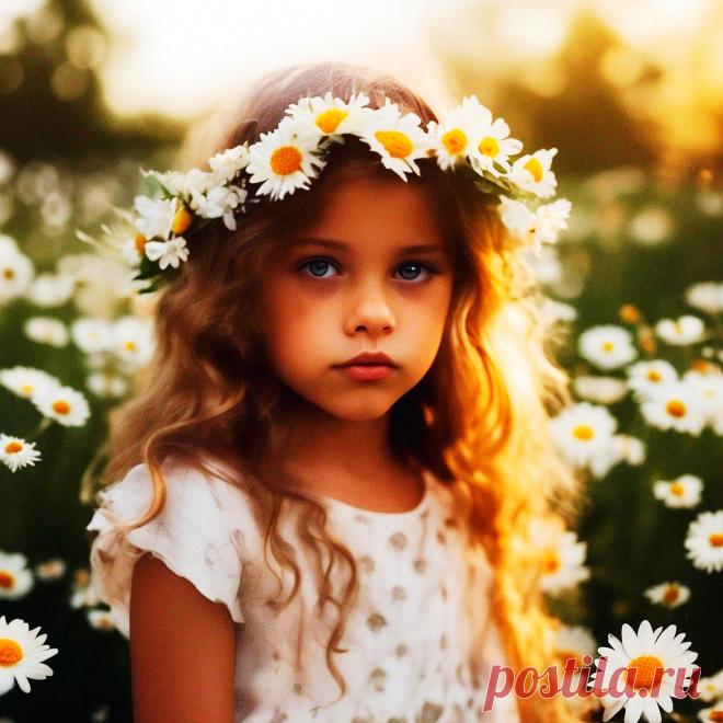 ДЕВОЧКА РОМАШКА (нейросеть Шедеврум).