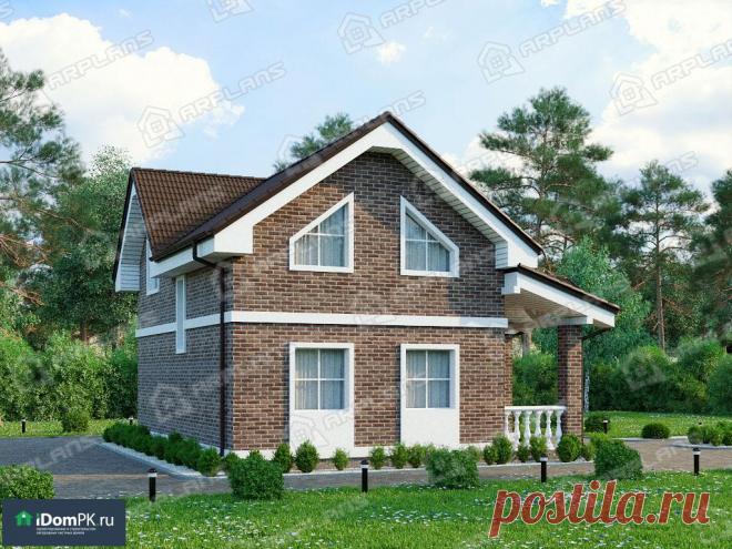 p1941rb – проект дома 9 на 8 с мансардой и 4 спальнями из блоков до 100 кв м