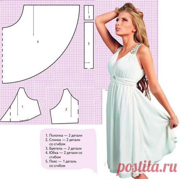 Выкройка платья из шифона | WomaNew.ru - уроки кройки и шитья!