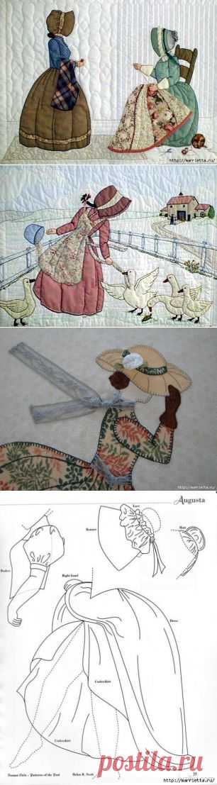 Схемы для потрясающих аппликаций  по ткани.