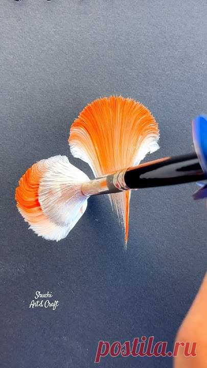 🌺❤️✨Vibrant orange hibiscus flower painting ❤️🌼✨🌺 #shorts